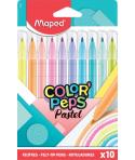 Maped Color´Peps Pastel Pack de 10 Rotuladores con Punta Media Bloqueada 2.8mm - Tinta Lavable - Colores Pastel Surtidos