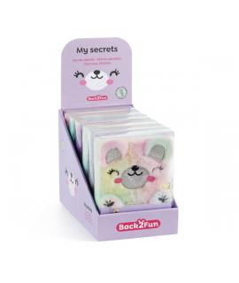 Miquel Rius Back2Fun Expositor con 9 Diarios Secretos Peluches Animales - 3 de cada Modelo Oso, Koala y Gato - Cierre con Llave