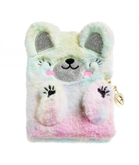 Miquel Rius Back2Fun Diario Secreto Peluche Oso Arcoiris - 80 Hojas Rayadas de Papel 80gr - Cierre con Llave