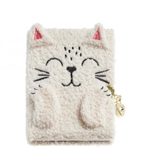 Miquel Rius Back2Fun Diario Secreto Peluche Gato - 80 Hojas Rayadas de Papel 80gr - Cierre con Llave