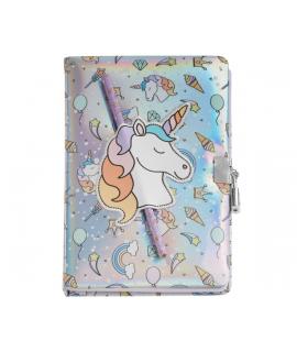 Miquel Rius Back2Fun Diario Secreto Holografico Unicornio - Cierre con Candado - Lapiz Incluido