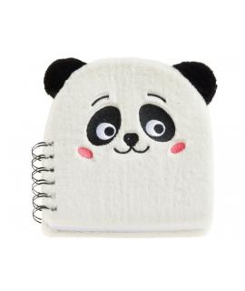 Miquel Rius Back2Fun Cuaderno Peluche Panda - 160 Hojas Lisas de Papel 80 g/m2 - Guardas Estampadas y Primera Pagina con Portadi