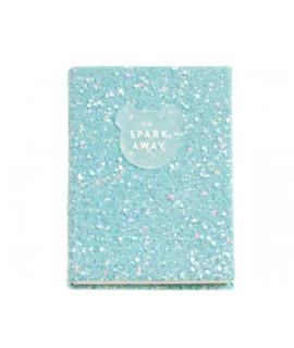 Miquel Rius Back2Fun Cuaderno Encolado con Cubierta de Purpurina Azul y Patch de Silicona - 96 Hojas Lisas de Papel 100 g/m2