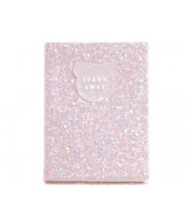 Miquel Rius Back2Fun Cuaderno Encolado con Cubierta de Purpurina Rosa y Patch de Silicona - 96 Hojas Lisas de Papel 100 g/m2