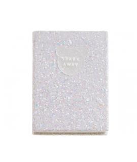 Miquel Rius Back2Fun Cuaderno Encolado con Cubierta de Purpurina Blanco y Patch de Silicona - 96 Hojas Punteadas de Papel 100 g/