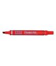 Pentel Pen N60 Rotulador Permanente - Punta Biselada Resistente y Duradera - Resistente a Agua y Luz - Color Rojo