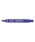 Pentel Pen N60 Rotulador Permanente - Punta Biselada Resistente y Duradera - Resistente a Agua y Luz - Color Azul