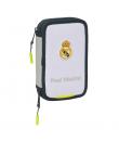 Safta Real Madrid 1ª Equipacion 24/25 Plumier 28 Pcs - 2 Compartimentos - 28 Piezas - 12.5x19.5x4cm - Color Blanco/Negro