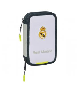 Safta Real Madrid 1ª Equipacion 24/25 Plumier 28 Pcs - 2 Compartimentos - 28 Piezas - 12.5x19.5x4cm - Color Blanco/Negro