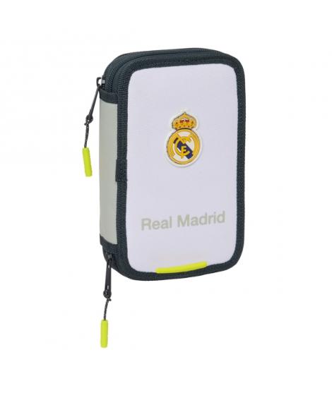 Safta Real Madrid 1ª Equipacion 24/25 Plumier 28 Pcs - 2 Compartimentos - 28 Piezas - 12.5x19.5x4cm - Color Blanco/Negro