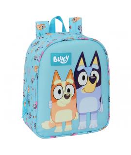 Safta Bluey Mochila Guarderia - Adaptable a Carro - Asa de Mano - 22x27x10cm - Color Azul Claro