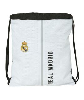 Safta Real Madrid 1ª Equipacion 24/25 Mochila de Tiras - 35x40x1cm - Color Blanco/Negro