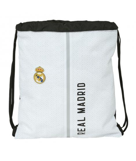 Safta Real Madrid 1ª Equipacion 24/25 Mochila de Tiras - 35x40x1cm - Color Blanco/Negro