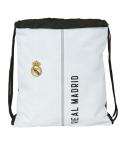 Safta Real Madrid 1ª Equipacion 24/25 Mochila de Tiras - 35x40x1cm - Color Blanco/Negro