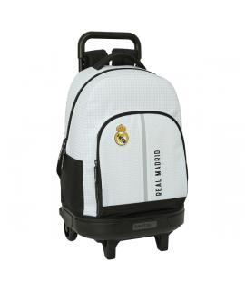 Safta Real Madrid 1ª Equipacion 24/25 Mochila con Carro Integrado - Extraible para Facilitar su Limpieza - Base Reforzada - Asa 