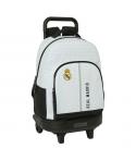 Safta Real Madrid 1ª Equipacion 24/25 Mochila con Carro Integrado - Extraible para Facilitar su Limpieza - Base Reforzada - Asa 