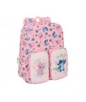 Safta Stitch Beach Mochila Infantil Bolsillos - Adaptable a Carro - Asa de Mano - 26x34x11cm - Color Rosa
