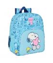 Safta Snoopy Love Mochila Infantil - Adaptable a Carro - Asa de Mano - 32x38x12cm - Color Azul Claro