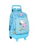Safta Snoopy Love Mochila con Carro Integrado - Extraible para Facilitar su Limpieza - Base Reforzada - Asa Extraible - 33x45x22