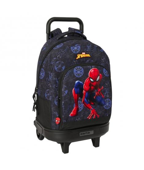 Safta Spider-Man Attack Mochila con Carro Integrado - Extraible para Facilitar su Limpieza - Base Reforzada - Asa Extraible - 33