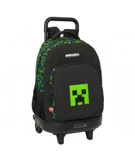 Safta Minecraft TNT Mochila con Carro Integrado - Extraible para Facilitar su Limpieza - Base Reforzada - Asa Extraible - 33x45x