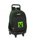 Safta Minecraft TNT Mochila con Carro Integrado - Extraible para Facilitar su Limpieza - Base Reforzada - Asa Extraible - 33x45x