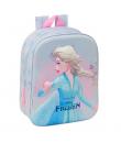 Safta Frozen Mochila Guarderia 3D - Asa de Mano - Compartimento Principal con Cremallera - 22x27x10cm - Color Azul Claro