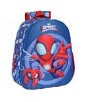 Safta Spidey Mochila 3D - Asa de Mano - Portabotellas Lateral - 27x33x10cm - Color Azul