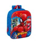 Safta Spider-Man Mochila Guarderia 3D - Asa de Mano - Compartimento Principal con Cremallera - 22x27x10cm - Color Azul