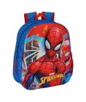 Safta Spider-Man Mochila 3D - Asa de Mano - Portabotellas Lateral - 27x33x10cm - Color Azul