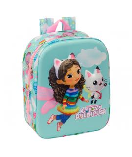 Safta Gabby'S Dollhouse Mochila Guarderia 3D - Asa de Mano - Compartimento Principal con Cremallera - 22x27x10cm - Color Azul Cl