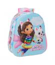 Safta Gabby'S Dollhouse Mochila 3D - Asa de Mano - Portabotellas Lateral - 27x33x10cm - Color Azul Claro