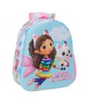 Safta Gabby'S Dollhouse Mochila 3D - Asa de Mano - Portabotellas Lateral - 27x33x10cm - Color Azul Claro