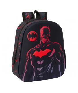 Safta Batman Mochila 3D - Asa de Mano - Portabotellas Lateral - 27x33x10cm - Color Negro