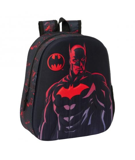 Safta Batman Mochila 3D - Asa de Mano - Portabotellas Lateral - 27x33x10cm - Color Negro