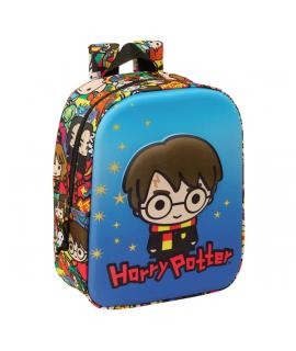 Safta Harry Potter Mochila Guarderia 3D - Asa de Mano - Compartimento Principal con Cremallera - 22x27x10cm - Color Azul