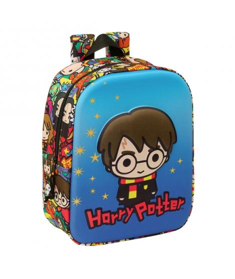 Safta Harry Potter Mochila Guarderia 3D - Asa de Mano - Compartimento Principal con Cremallera - 22x27x10cm - Color Azul