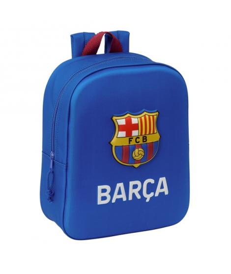 Safta F.C. Barcelona Mochila Guarderia 3D - Asa de Mano - Compartimento Principal con Cremallera - 22x27x10cm - Color Azul