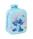Safta Stitch Mochila Guarderia 3D - Asa de Mano - Compartimento Principal con Cremallera - 22x27x10cm - Color Azul