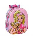 Safta Barbie Mochila 3D - Asa de Mano - Portabotellas Lateral - 27x33x10cm - Color Rosa