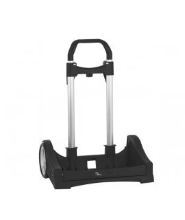 Safta Evolution Carro Portamochilas- Sujecion Universal - Ruedas de 14cm Antivibracion - Aluminio/PP - 40x85x28cm - Color Negro