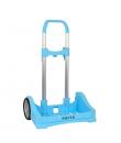 Safta Evolution Carro Portamochilas- Sujecion Universal - Ruedas de 14cm Antivibracion - Aluminio/PP - 40x85x28cm - Color Azul C