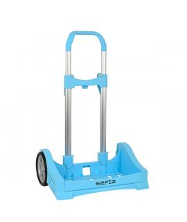 Safta Evolution Carro Portamochilas- Sujecion Universal - Ruedas de 14cm Antivibracion - Aluminio/PP - 40x85x28cm - Color Azul C