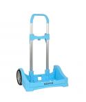 Safta Evolution Carro Portamochilas- Sujecion Universal - Ruedas de 14cm Antivibracion - Aluminio/PP - 40x85x28cm - Color Azul C