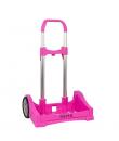 Safta Evolution Carro Portamochilas- Sujecion Universal - Ruedas de 14cm Antivibracion - Aluminio/PP - 40x85x28cm - Color Magent