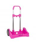 Safta Evolution Carro Portamochilas- Sujecion Universal - Ruedas de 14cm Antivibracion - Aluminio/PP - 40x85x28cm - Color Magent