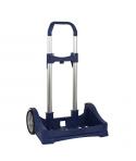Safta Evolution Carro Portamochilas- Sujecion Universal - Ruedas de 14cm Antivibracion - Aluminio/PP - 40x85x28cm - Color Azul O