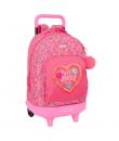 Safta Feeling Mochila con Carro Integrado - Extraible para Facilitar su Limpieza - Base Reforzada - Asa Extraible - 33x45x22cm -