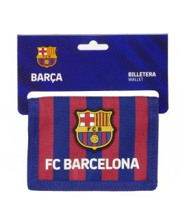 Safta F.C. Barcelona Monedero - Cierre de Velcro - Bolsillo con Cremallera para Monedas - 12.5x9.5x1cm - Color Rojo y Azul