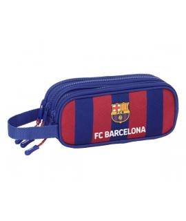 Safta F.C. Barcelona Estuche Portatodo - 3 Compartimentos - Asa de Mano - 21x8.5x7cm - Color Rojo y Azul